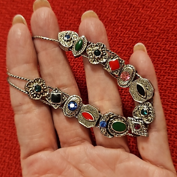 Mixed Jewelry lot 8 bracelets 1 wrap necklace gold and silver tone charms - Picture 14 of 14